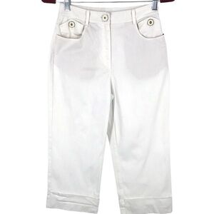 St. John Sport White Cuffed Straight Leg Jeans  Size 2